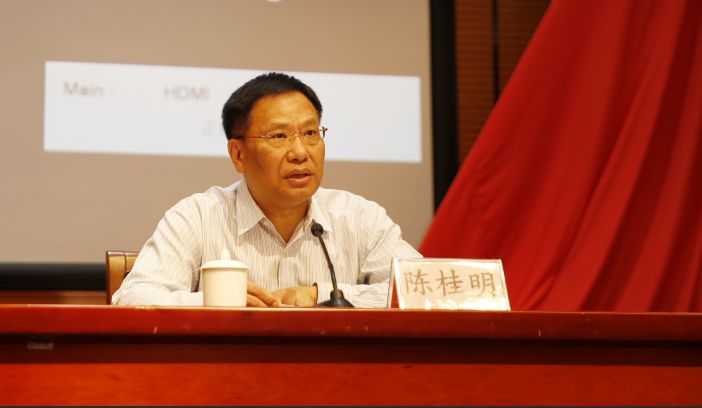 街道党委书记陈桂明在会上讲话