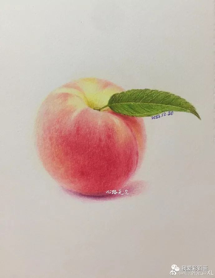 简单小画 | 彩铅手绘~水蜜桃~过程