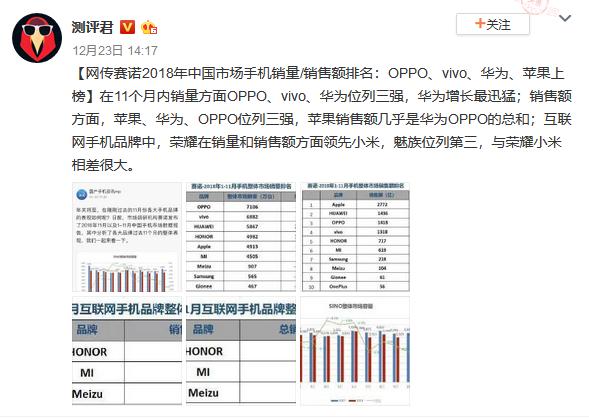 1-11月手机销量排名出炉,竟然不是苹果,而是它