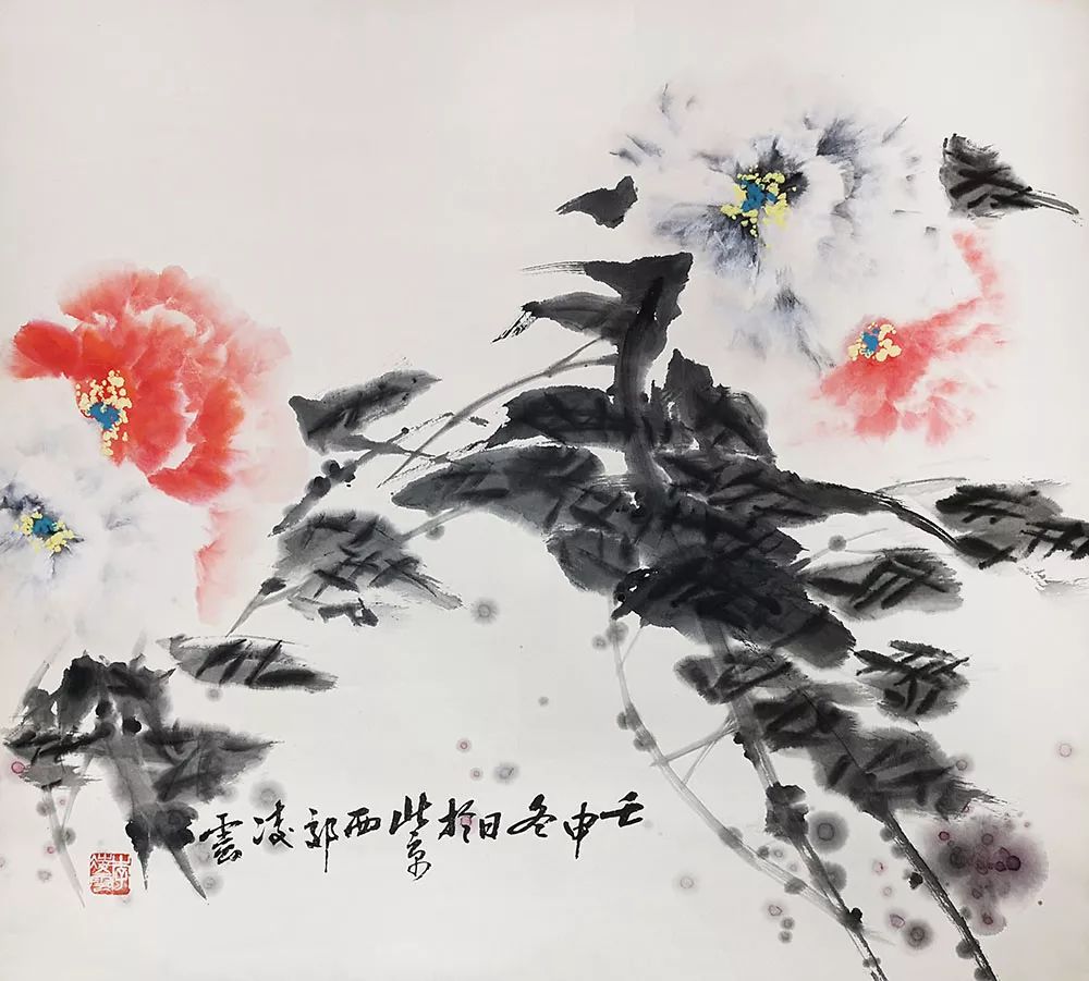 中国美术家协会会员,中国画研究院专业画家 李凌云 国画花鸟60*68cm