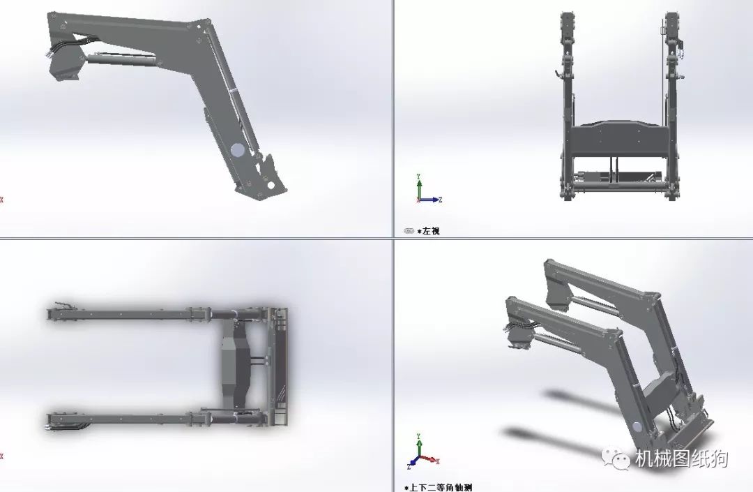 【工程机械】装载机举升臂结构3d数模图纸 x_t格式