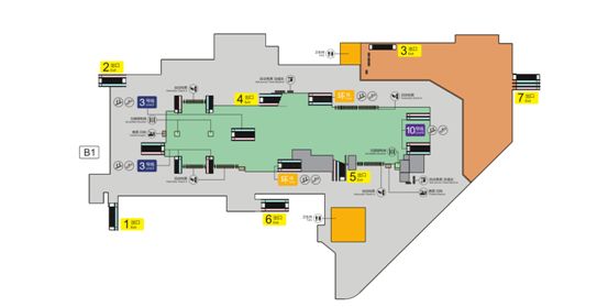 重庆北站南广场站厅层平面示意图