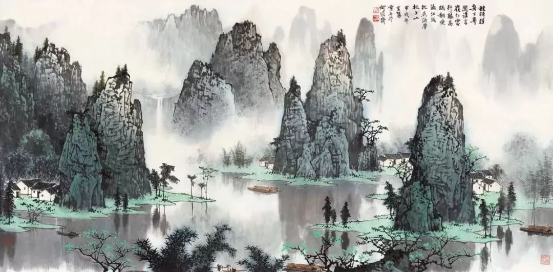 白雪石先生的山水画师宗北派,旁及南派,广采博取,兼收各类画种之精华