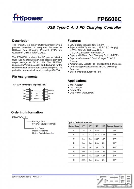 天鈺推出4款USB PD協議晶片：FP6606、FP6606C、FP66 科技 第3張