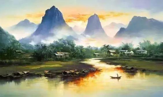 观赏他笔下的山水油画 让我们不禁感叹大好河山的无尽美景与神奇 品味