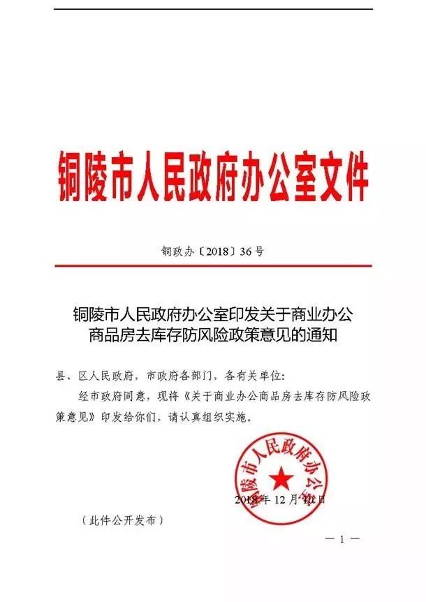 好消息!铜陵商业、办公商品房去库存防风险政