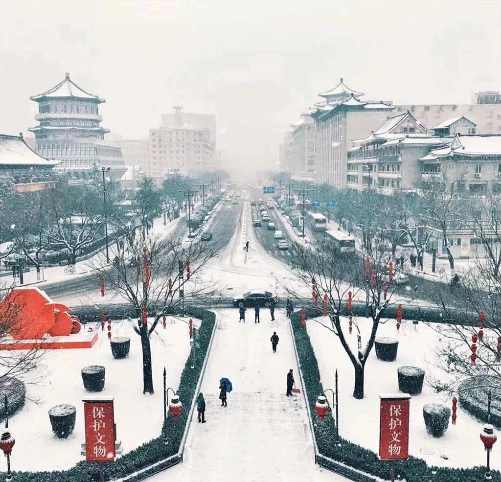 西安雪景美轮美奂一夜梦回长安城美滴很