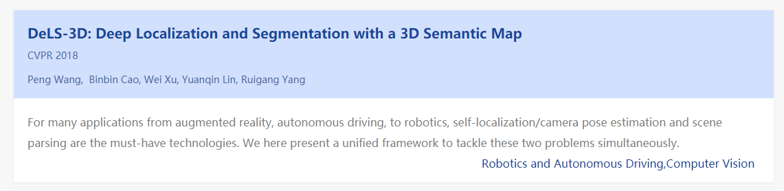 自動駕駛論文摘要：3D語義地圖深度定位分割、擁擠場景無地圖導航