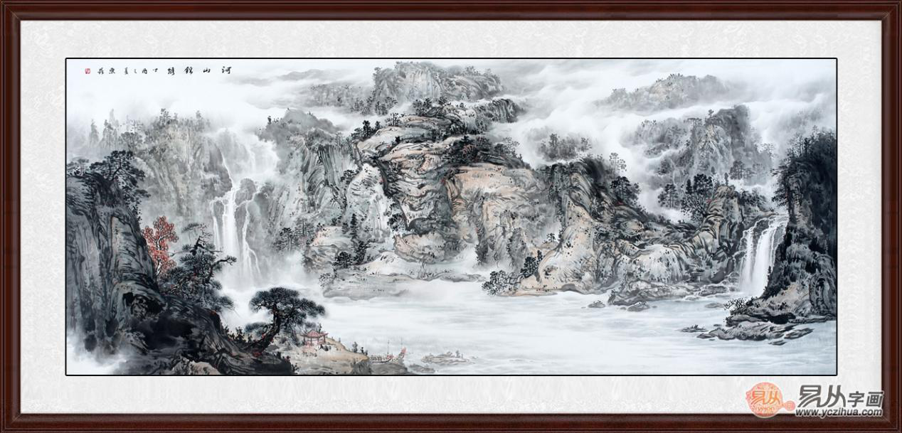 赵洪霞*新力作八尺横幅国画山水画新品《河山锦绣》 展售位置:易从网