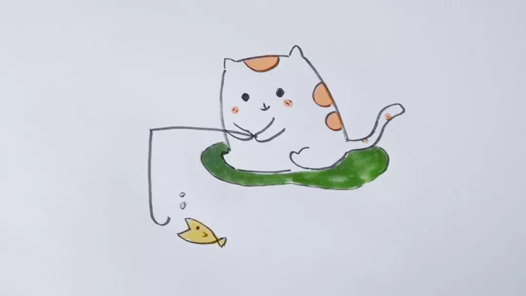 小猫钓鱼简谱_小猫钓鱼简笔画(3)