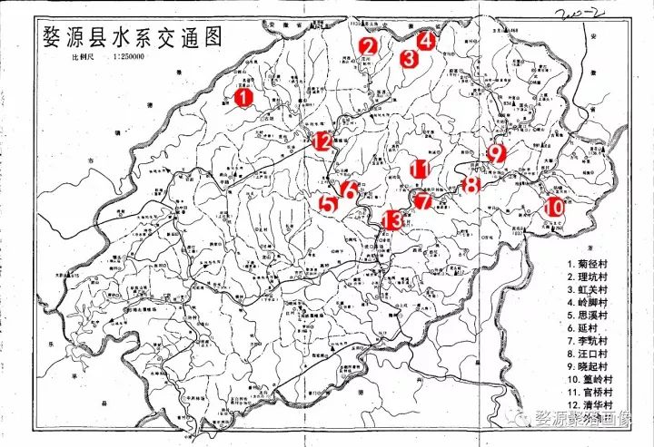 从地图上看,婺源的众多古镇村落与自然地形相契合,大多有机分布在