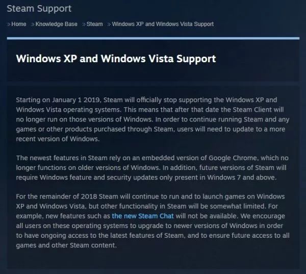 Steam今日起停止支持XP和Vista系統 用戶數量已非常少 遊戲 第2張