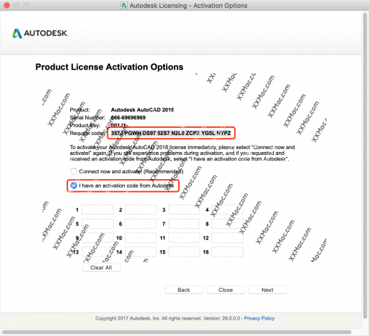 activation code autocad 2018