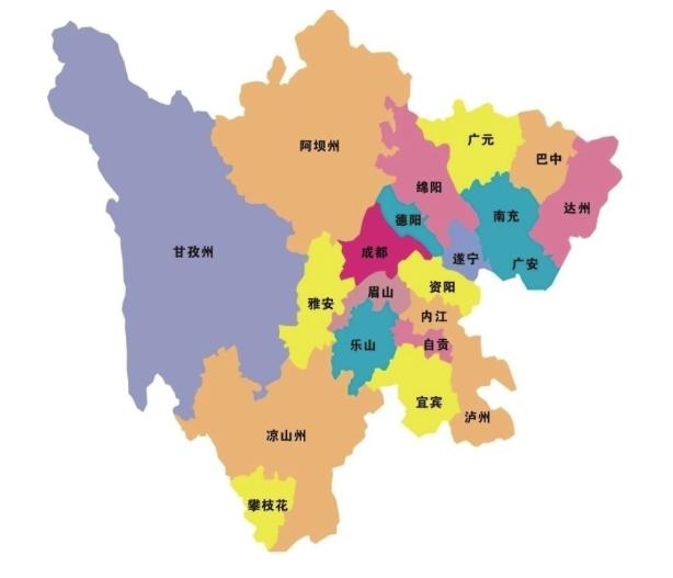 四川省地图关于"四川"二字的历史,要追溯到北宋时期.