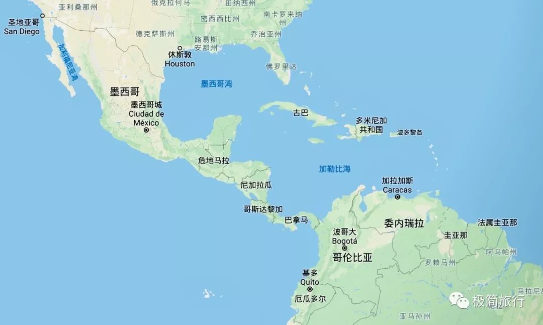 一张图囊括厄瓜多尔,墨西哥,哥斯达黎加和哥伦比亚