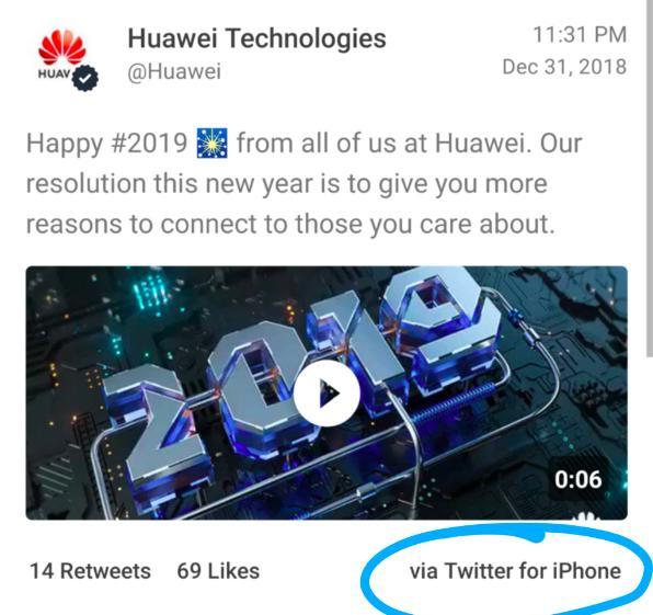 華為工作人員用iPhone發推文，官方回應：共建開放平台 科技 第1張