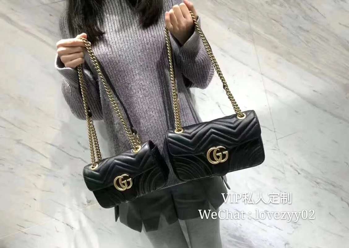 gucci marmont(双g链条包)几个尺寸?附上三个热门尺寸