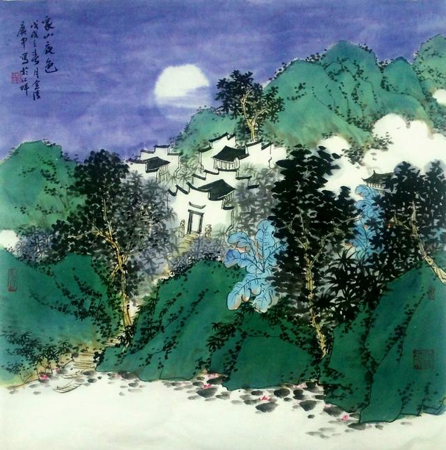 周广中青绿山水画品鉴