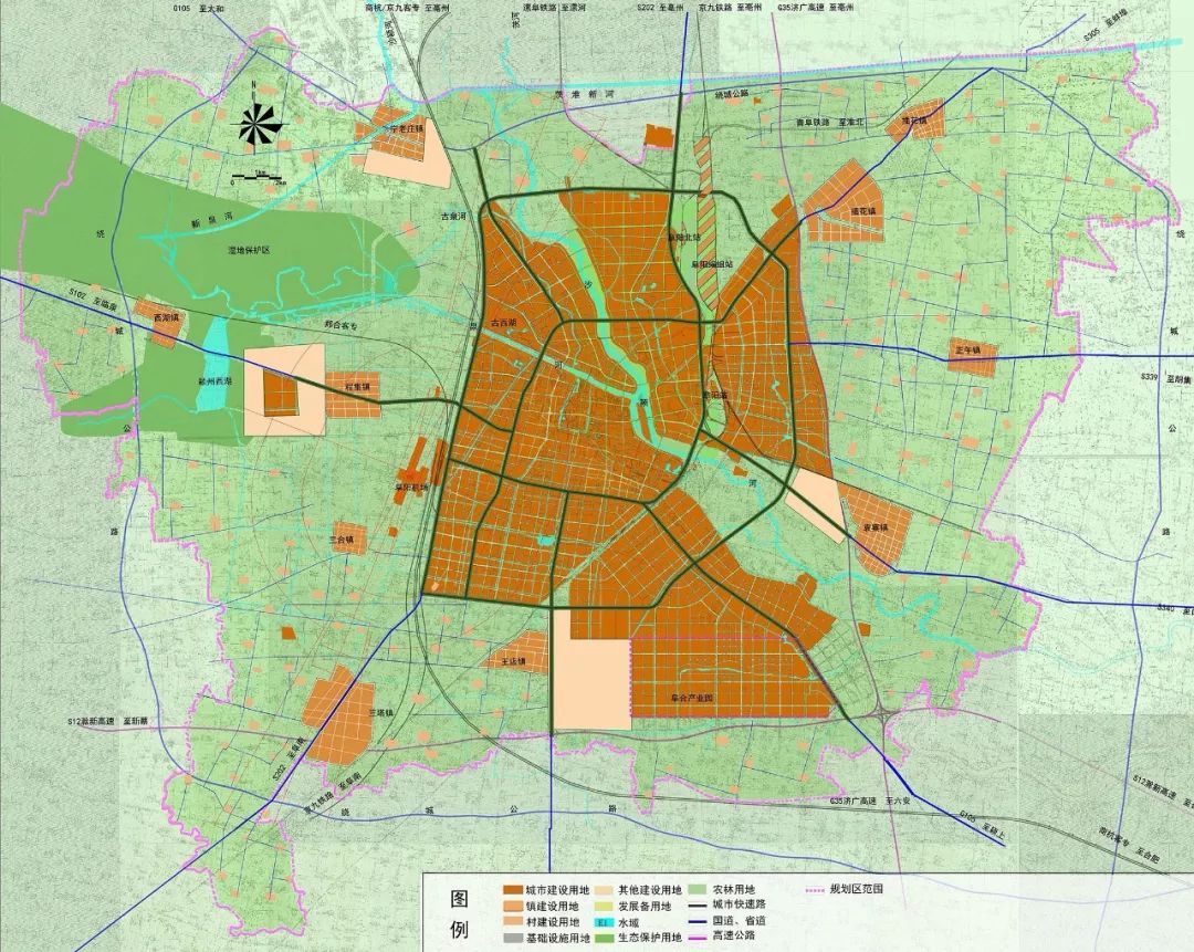 根据《阜阳市城市总体规划(2012-2030)》,中心城区分为老城片,城南片