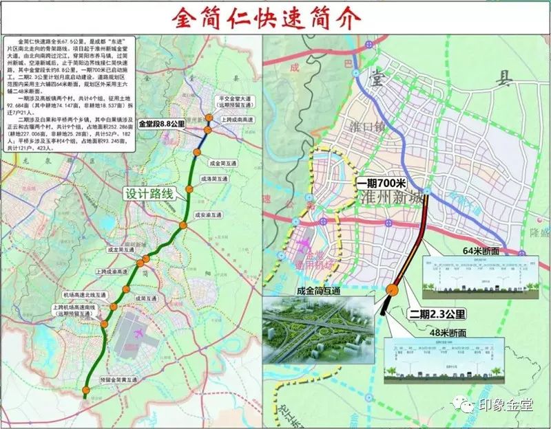 金简仁快速路全长 67.5公里