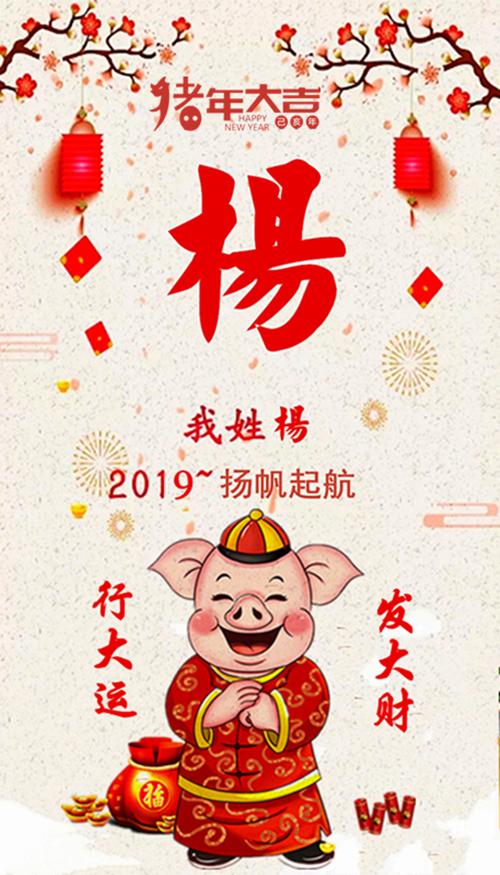 猪年旺财,百家姓手机壁纸屏保,助你新年大发!