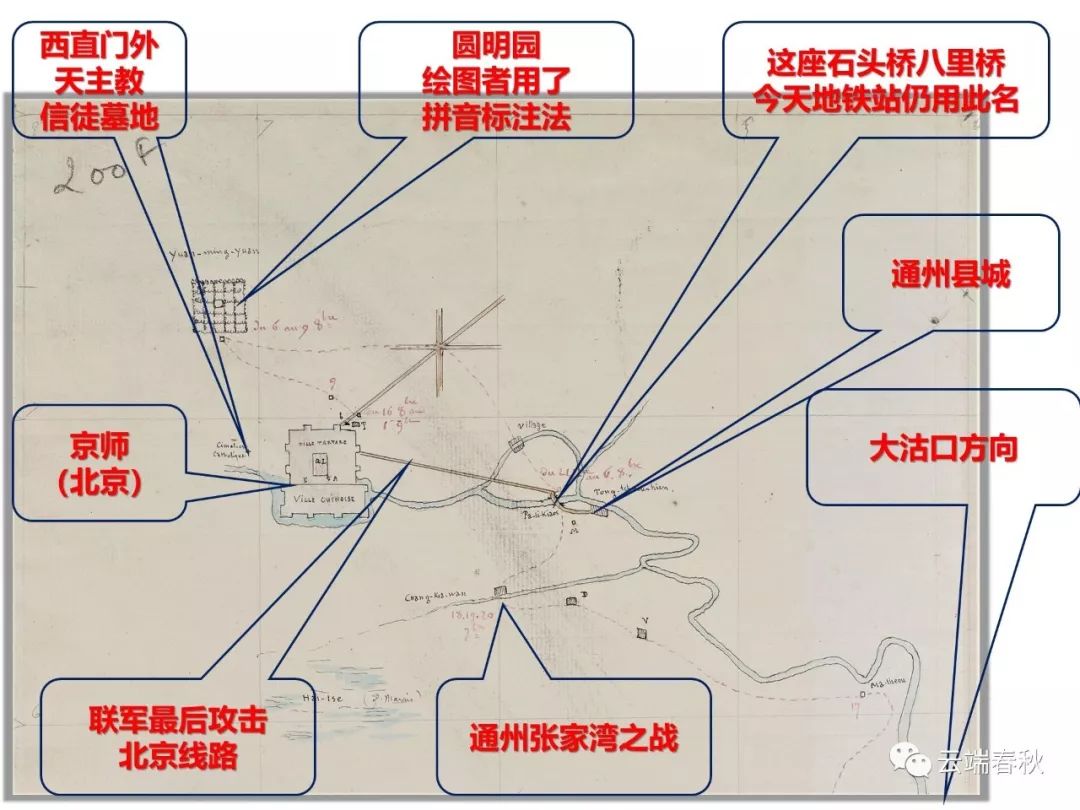 1860·手绘英法联军进军路线图