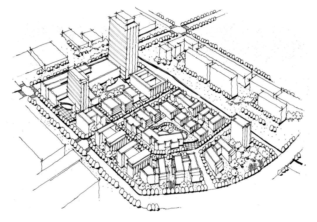 城市节点平面转鸟瞰