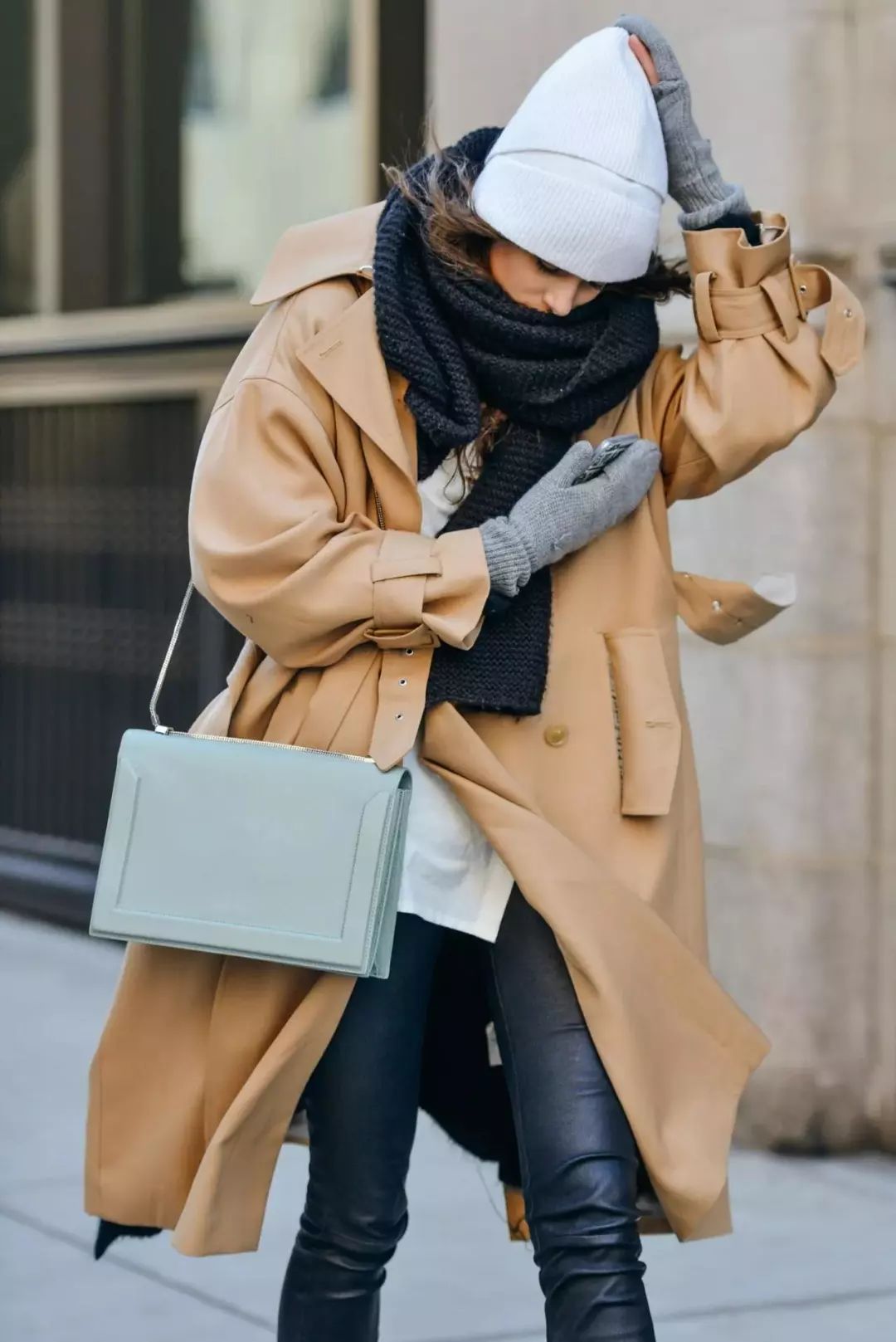 欧美新款时尚针织羊毛三件套 烫钻保暖毛线帽子围巾手套套装 一件-阿里巴巴