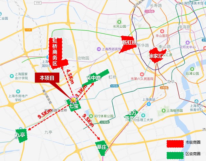 ▼七宝万科广场商圈分布图