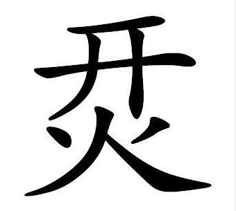 烎,读作:yín,愿意光明,现在多形容一个人斗志昂扬,热血沸腾,也有霸气