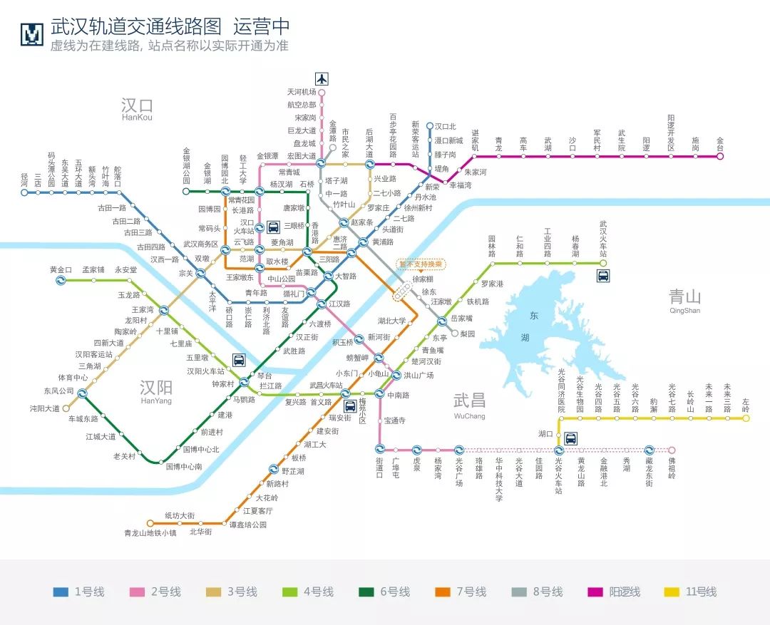 19号线光谷东与武汉火车站连接,新港线通往阳逻,这几条地铁线路都是最
