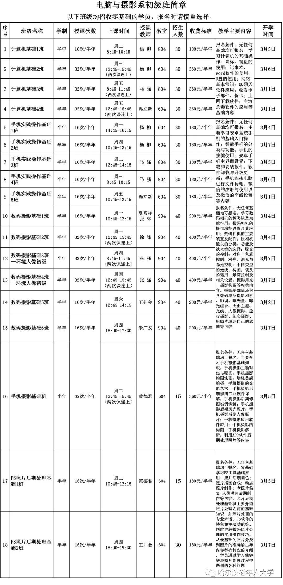 可网上报名!哈尔滨老年人大学招生简章发布!