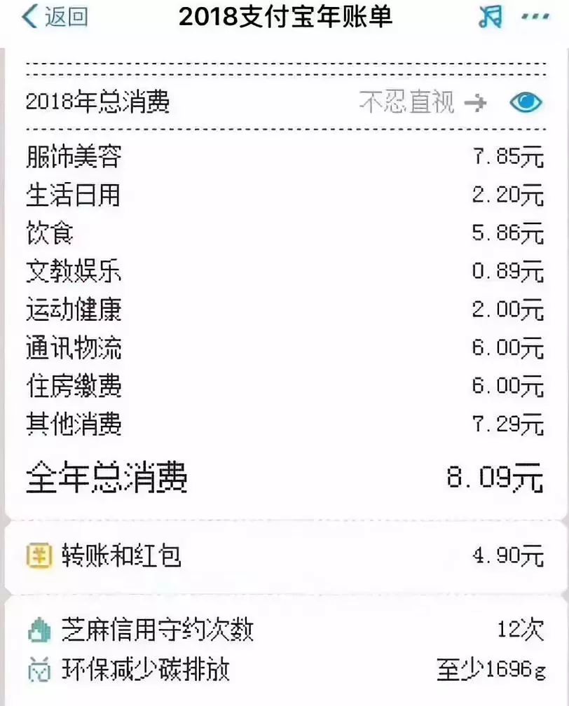 支付宝2018账单终于出炉!年度炫(ku)富(qiong)大赛正式开始