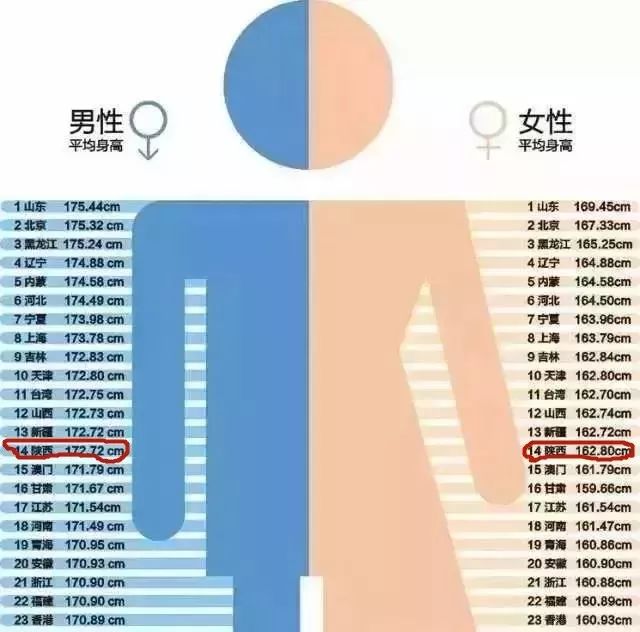 全国各省平均身高出炉!陕西排在……这次你拖后腿了吗