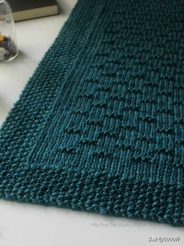 棒针编织的毛毯简单漂亮大气,只要会上针下针就行了