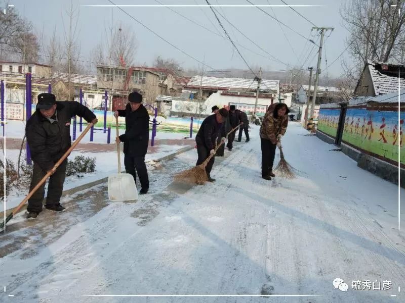 平邑县白彦镇积极组织党员志愿者义务扫雪