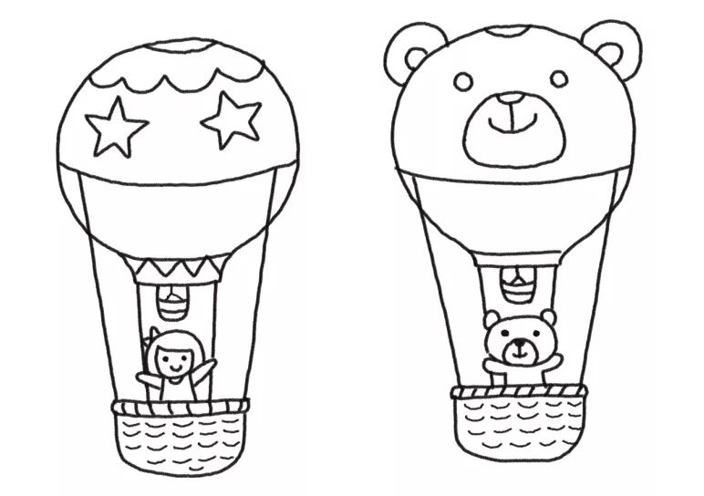 愉快周末的轻松一画!飞艇和热气球简笔画