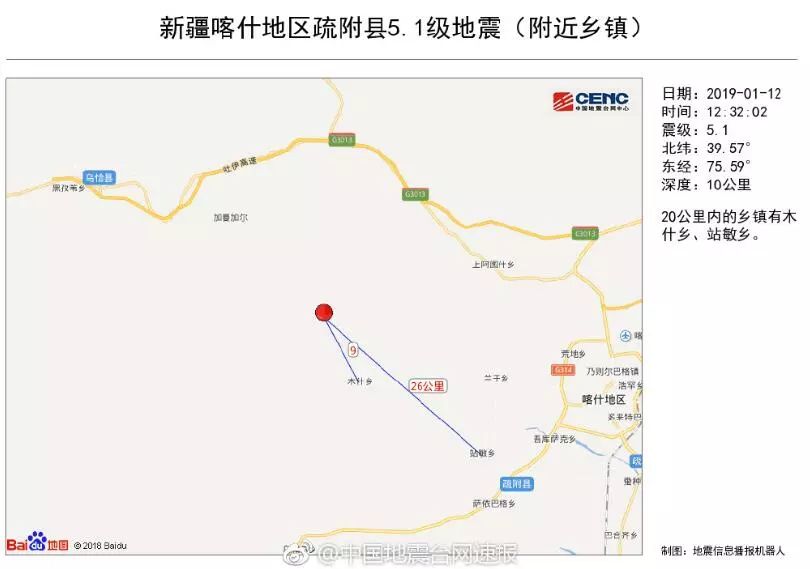 新疆喀什地区疏附县发生5.1级地震图片