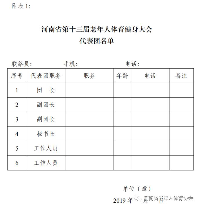 河南省体育局 中共河南省委老干部局 河南省老年人体育协会 关于举办 2019年河南省第十三届老年人体育健身大会的通知