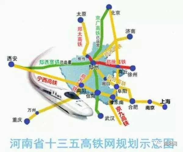 2019年南阳成为将高铁枢纽中心城市郑万高铁开通宁西高铁南阳信阳规划