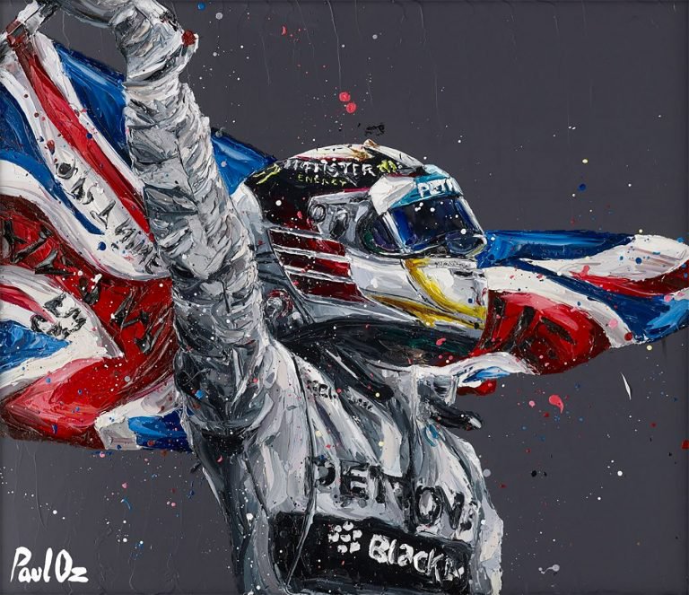 英国艺术家paul oz:f1赛车手绘画艺术作品