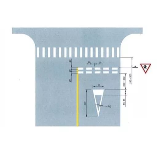 减速让行线停车让行线为两条白色实线,通常与"停车让行"的标志配合