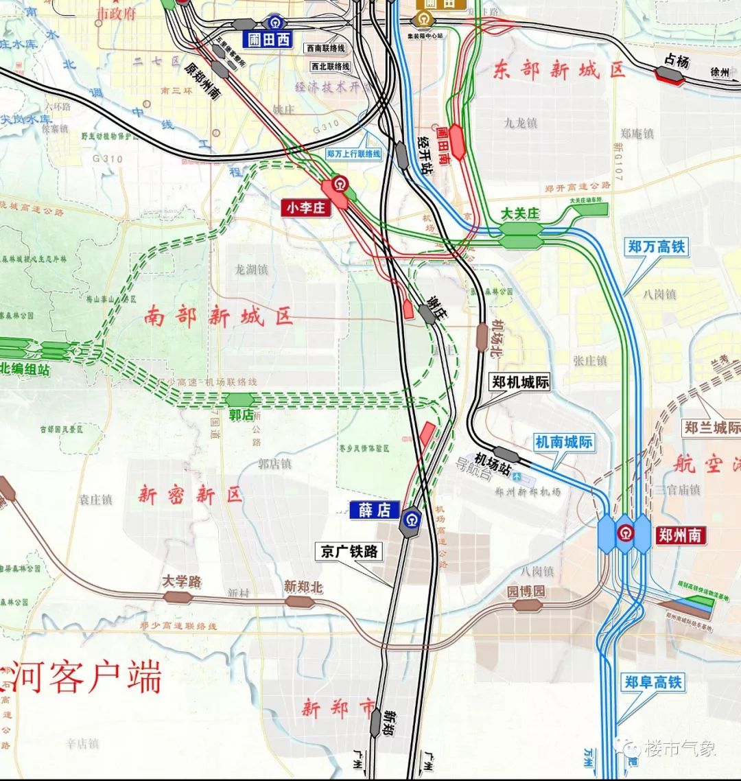 未来郑州市还将建设市域环线铁路,通过铁路连接起郑州市各县区,加速