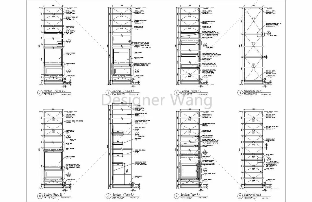 干货| 某豪华商场木制家具全套cad图纸,设计师的福音