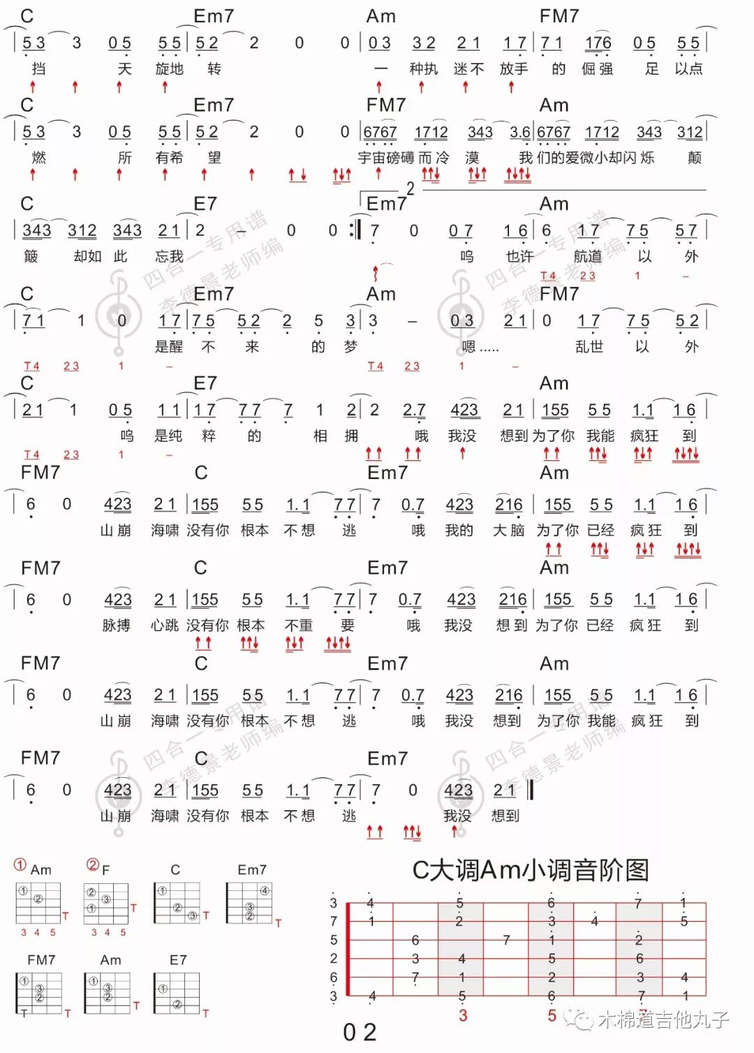 光年之外 邓紫棋 新四合一吉他谱