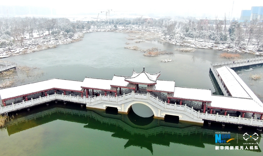 雪后商丘日月湖