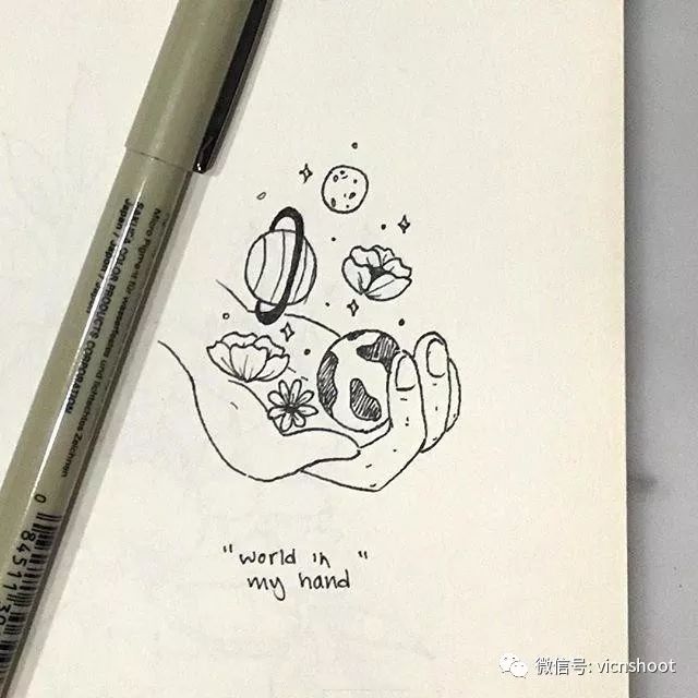 针管笔创意黑白手绘插画