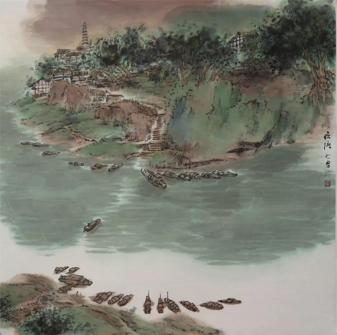 中国艺术研究院,随著名画家段七丁,周韶华,牛克诚等研习山水画及中国