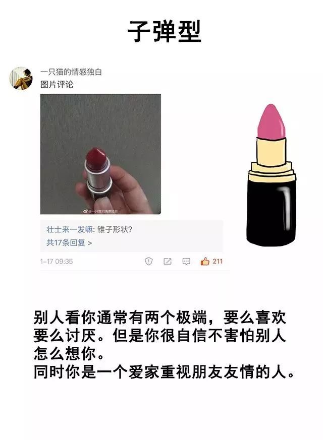 口红形状看性格,奇妙般的还有点准呢!我觉得最后一个很ok