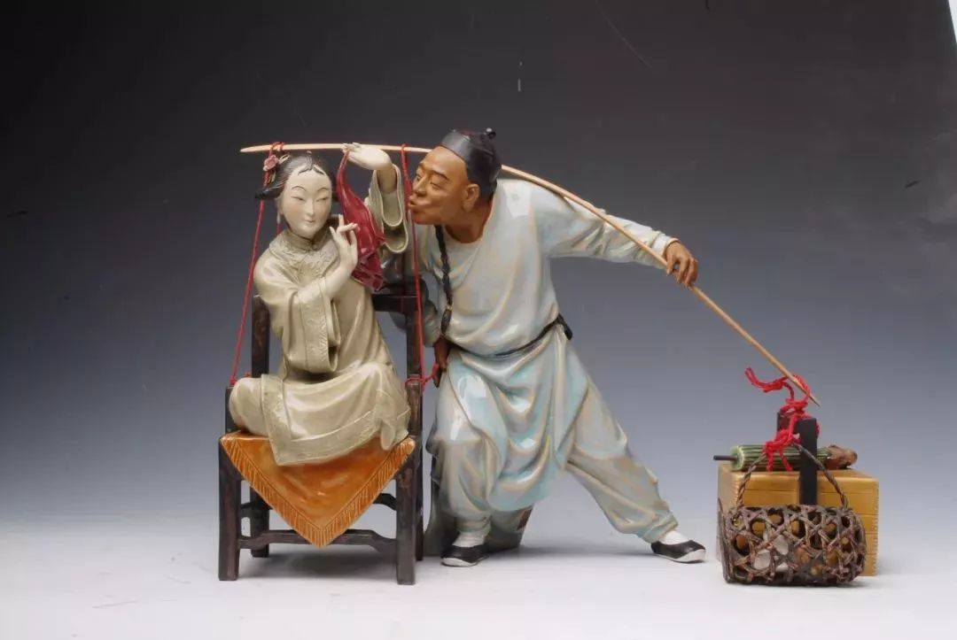 中国工艺美术大师,中国陶瓷艺术大师潘柏林作品《回娘家》.